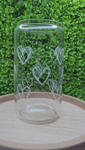 Load and play video in Gallery viewer, Color Changing Heart Glass Can with Bamboo Lid | Perfect Iced Coffee Lover Gift
