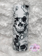 Load image into Gallery viewer, Skull and Flower Glow Tumbler
