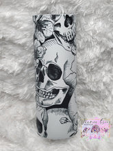 Load image into Gallery viewer, Skull and Flower Glow Tumbler

