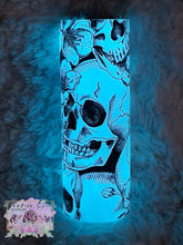 Load image into Gallery viewer, Skull and Flower Glow Tumbler
