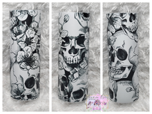 Load image into Gallery viewer, Skull and Flower Glow Tumbler
